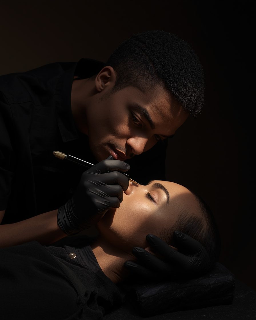 Lead SMP artist performing a treatment