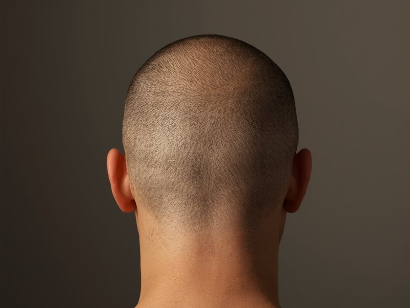 After — FUT strip scar camouflage